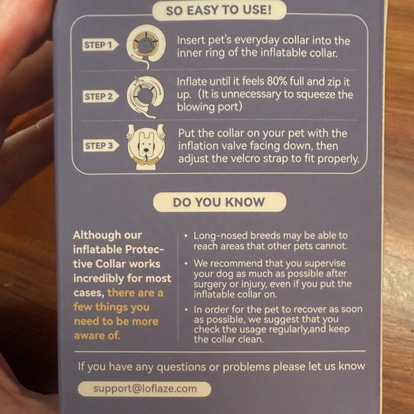 Loflaze Inflatable Protective Collar for Pets Post Surgery - comfortable donut - Picture 3 of 5